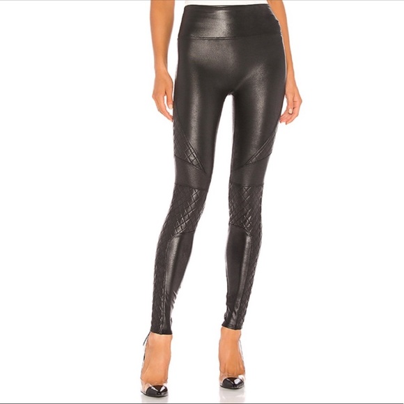 Spanx Faux Leather Quilted Leggings - Picture 2 of 6